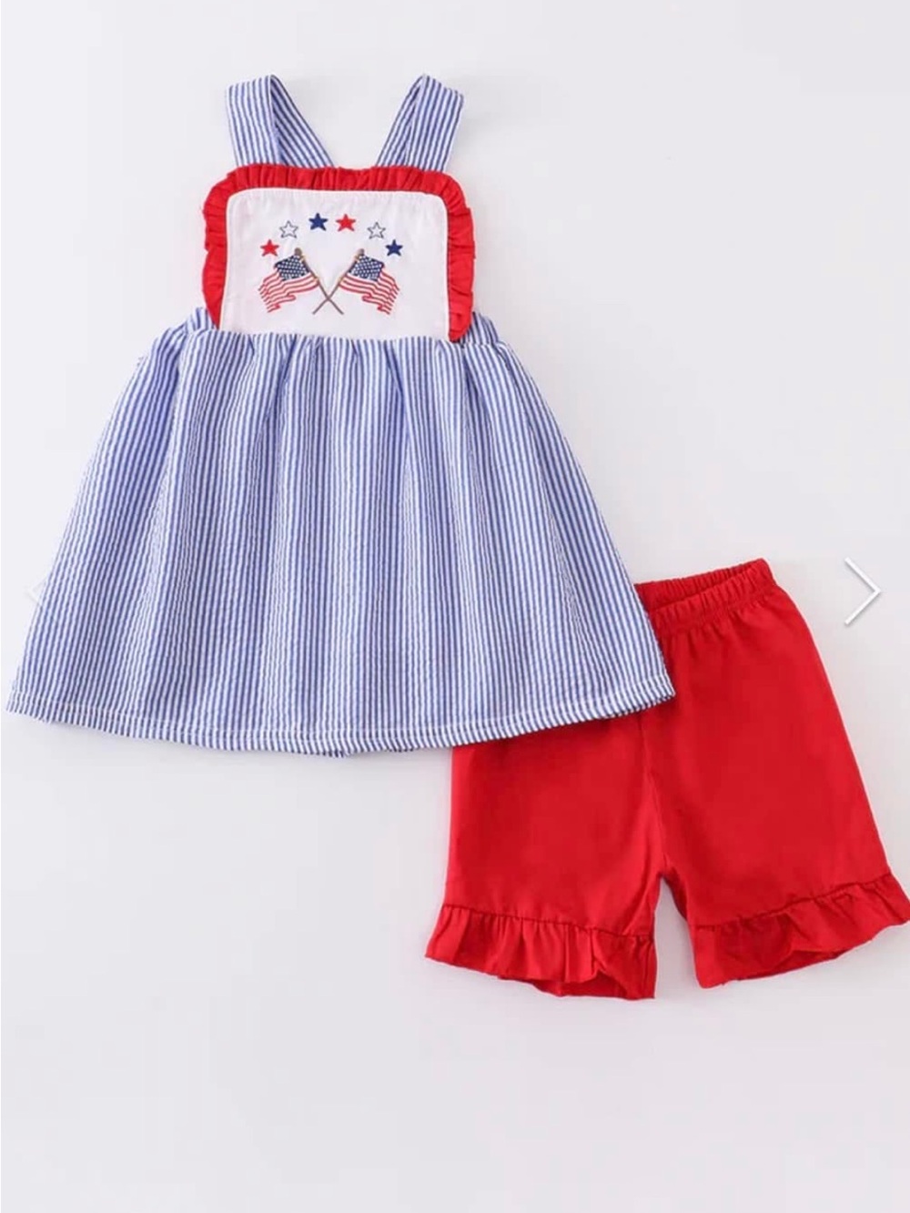 Honeydew USA Red, White and Blue Seersucker Girls Matching Set
